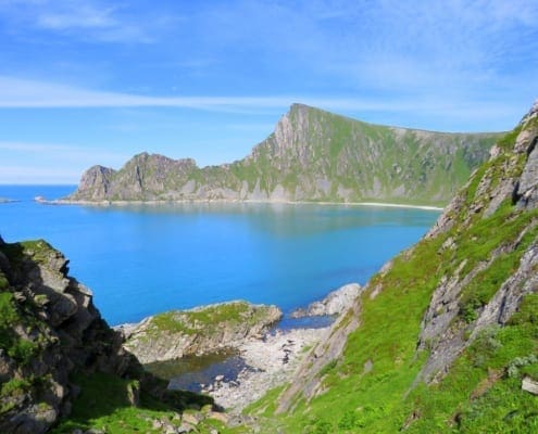 Afdaling naar het Høyvika strand