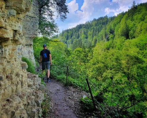 In de Wutachschlucht tijdens de Schluchtensteig